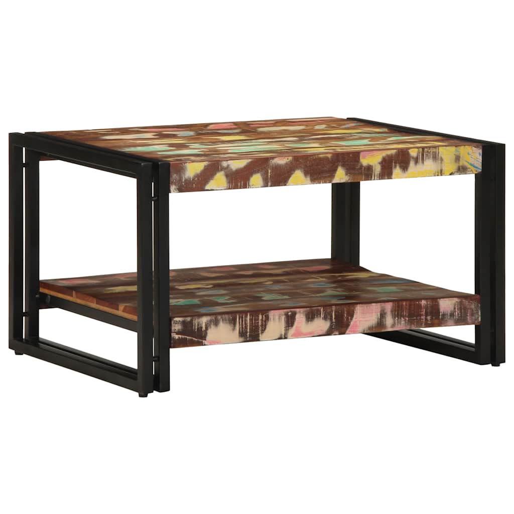vidaXL Stolik kawowy wielokolorowy 70x50x38 cm lite drewno odzyskane