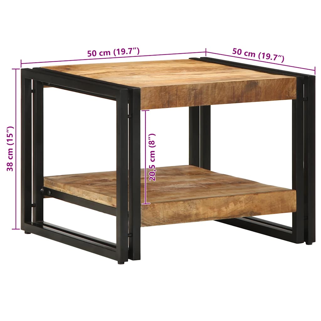 vidaXL Stolik kawowy 50x50x38 cm lite drewno surowe mango