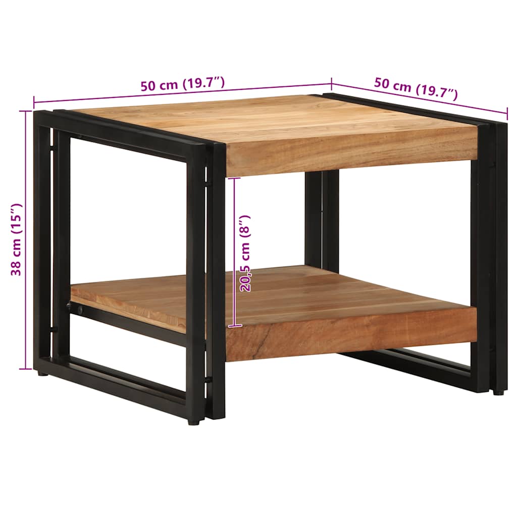 vidaXL Stolik kawowy 50x50x38 cm Drewno lite Akacja