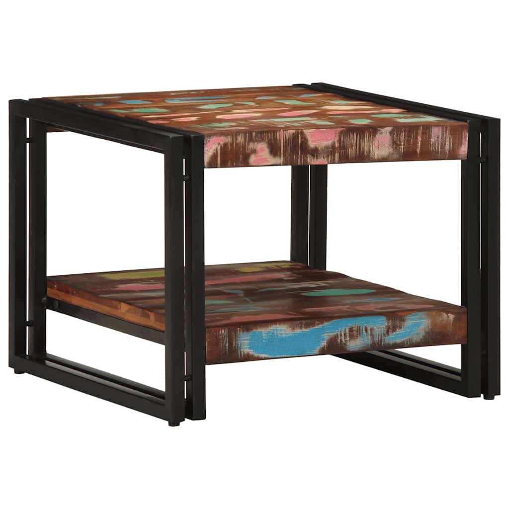 vidaXL Stolik kawowy wielokolorowy 50x50x38 cm lite drewno odzyskane
