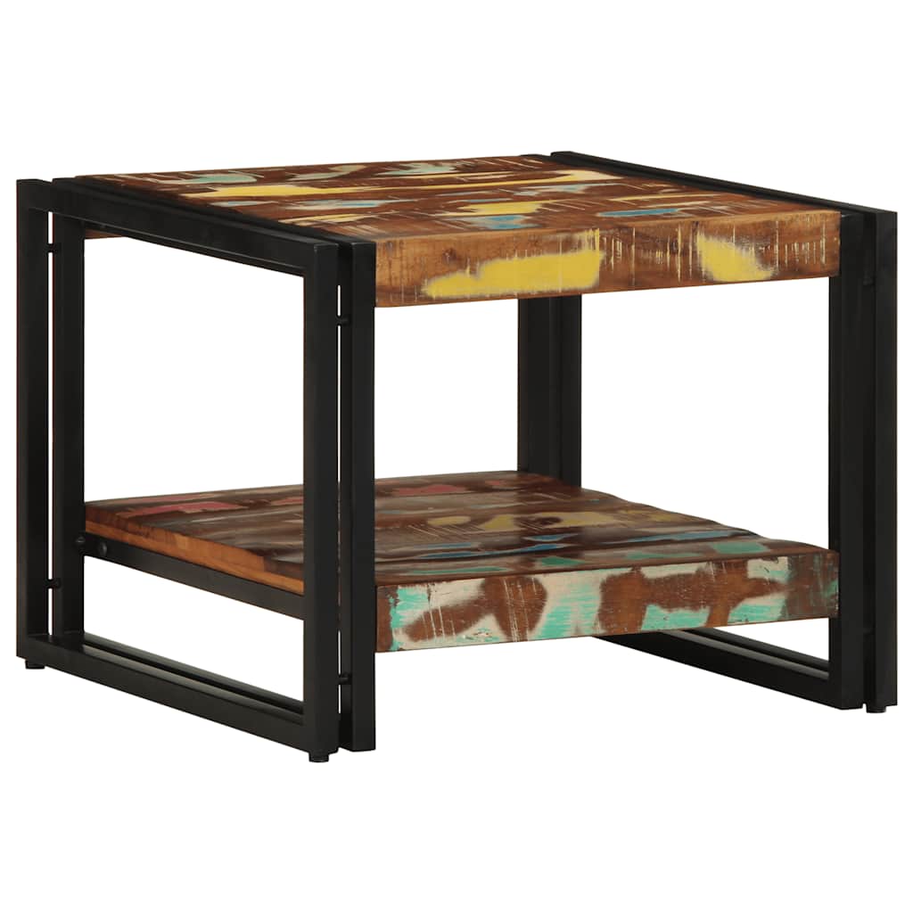 vidaXL Stolik kawowy wielokolorowy 50x50x38 cm lite drewno odzyskane