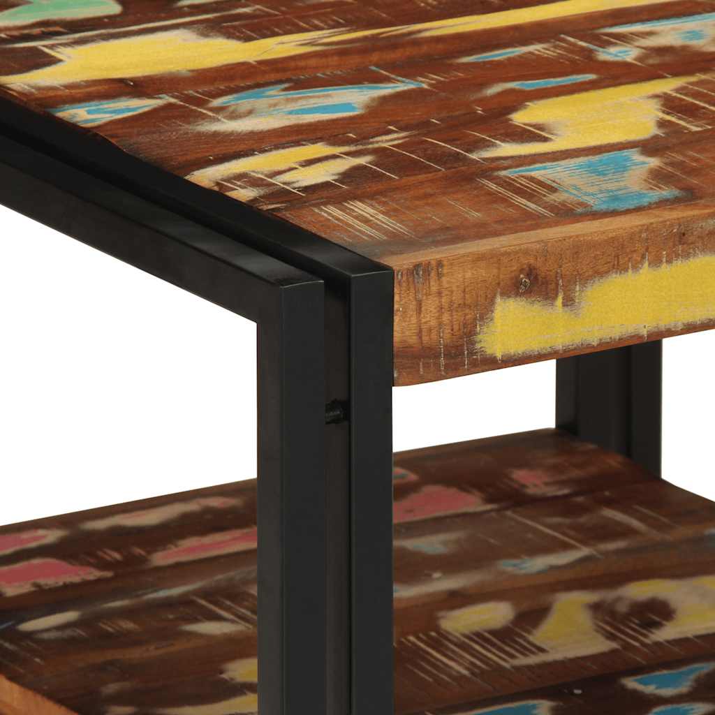 vidaXL Stolik kawowy wielokolorowy 50x50x38 cm lite drewno odzyskane