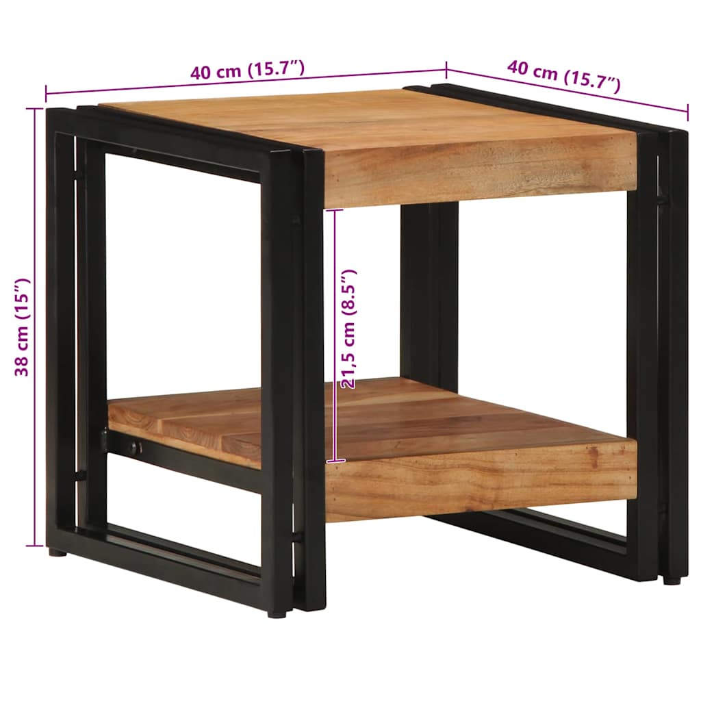 vidaXL Stolik kawowy Brązowy 40 x 40 x 38 cm Lite Drewno Akacji