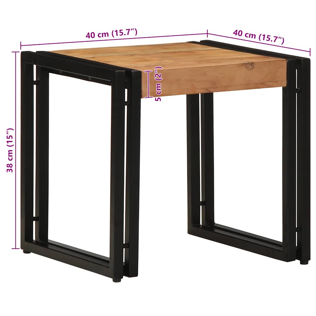vidaXL Stolik kawowy Brązowy 40 x 40 x 38 cm Lite Drewno Akacji