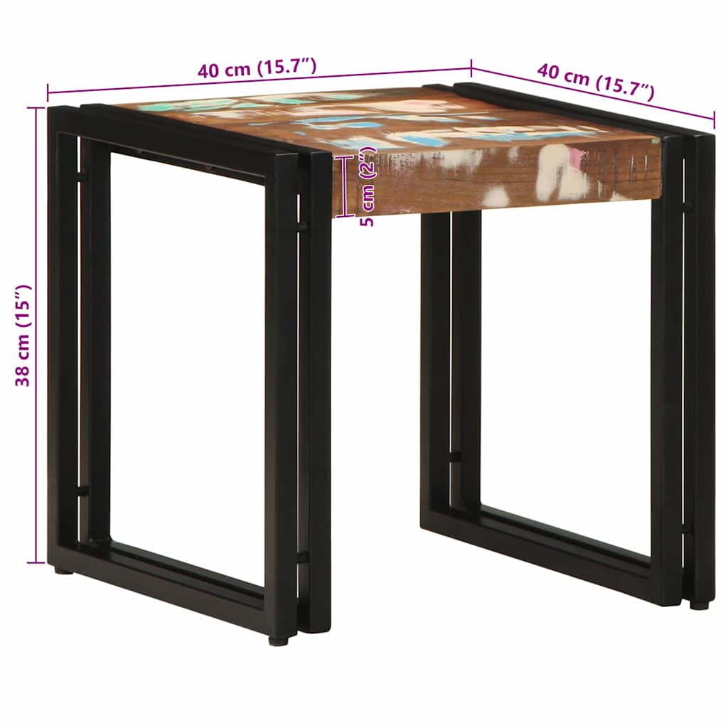 vidaXL Stolik kawowy 40 x 40 x 38 cm Lite Drewno Recyklingowe