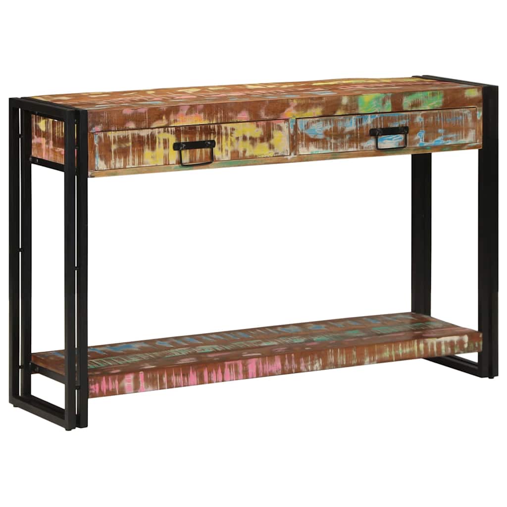 vidaXL Konsola Wielokolorowe 120 x 33 x 75 cm Lite Drewno Recyklingowe