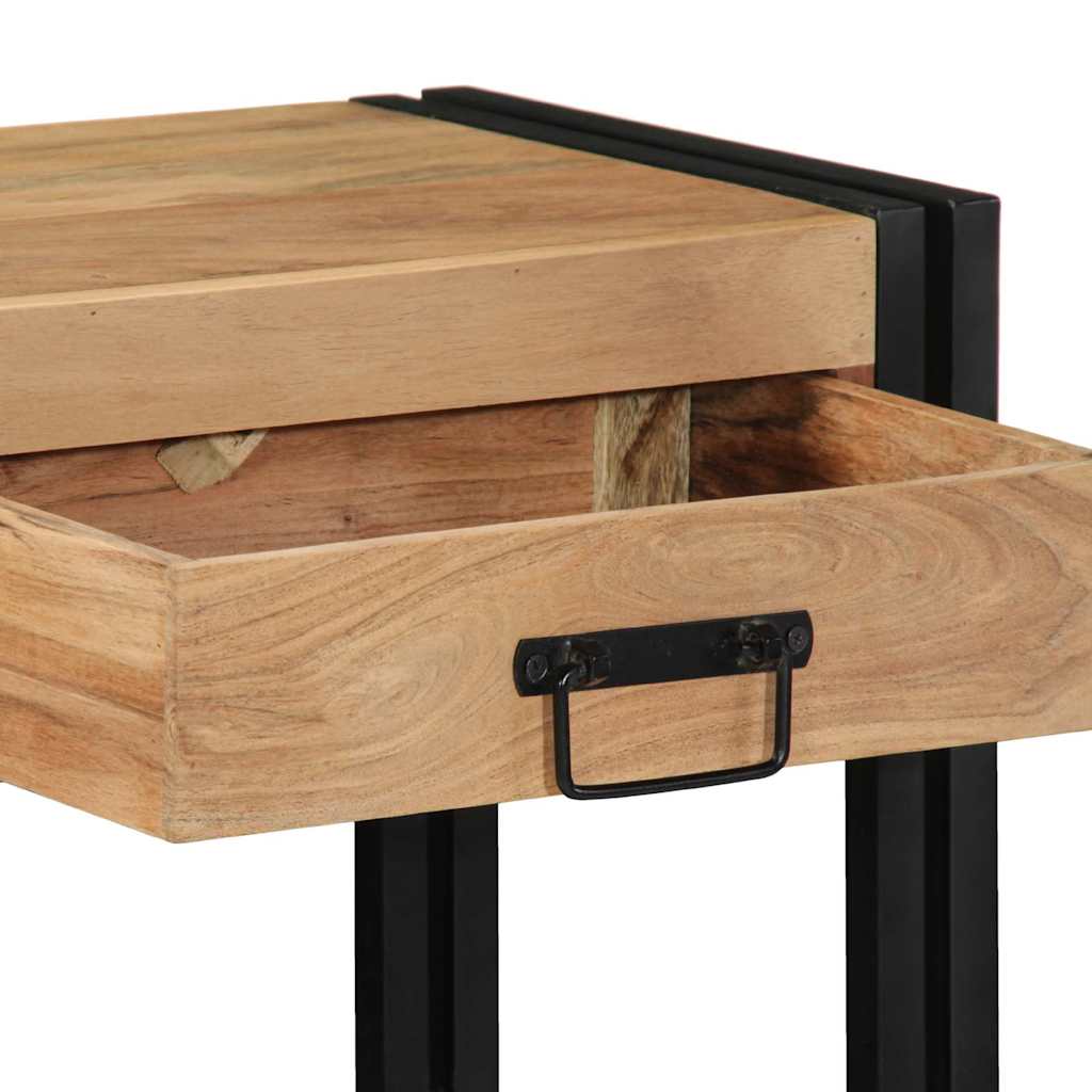 vidaXL Konsola z szufladą Brązowy 90 x 33 x 75 cm Lite Drewno Akacji