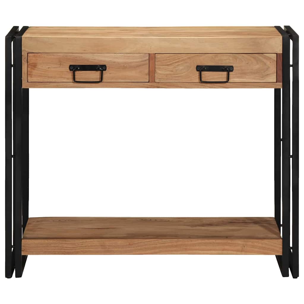 vidaXL Konsola z szufladą Brązowy 90 x 33 x 75 cm Lite Drewno Akacji