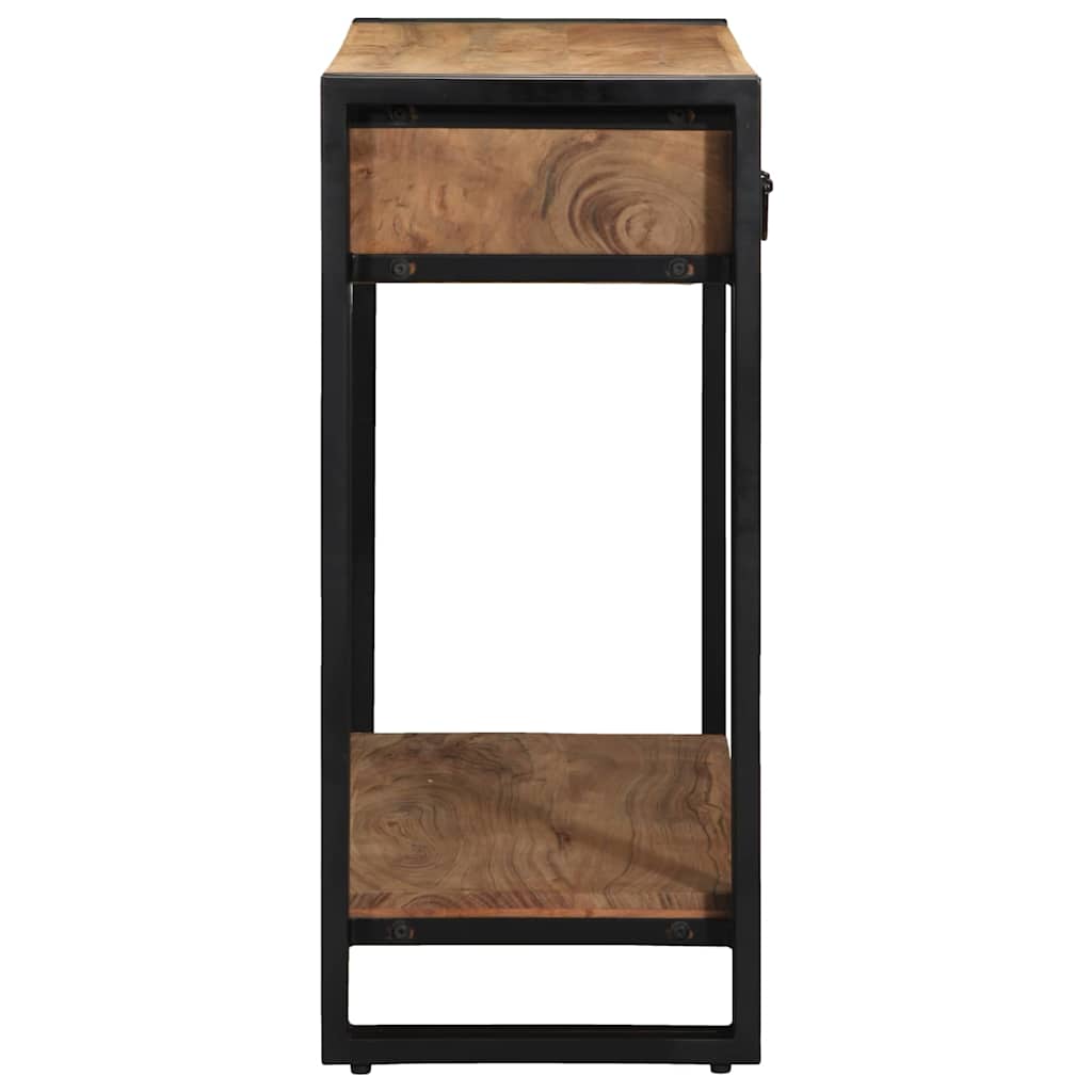vidaXL Konsola z szufladą Brązowy 90 x 33 x 75 cm Lite Drewno Akacji