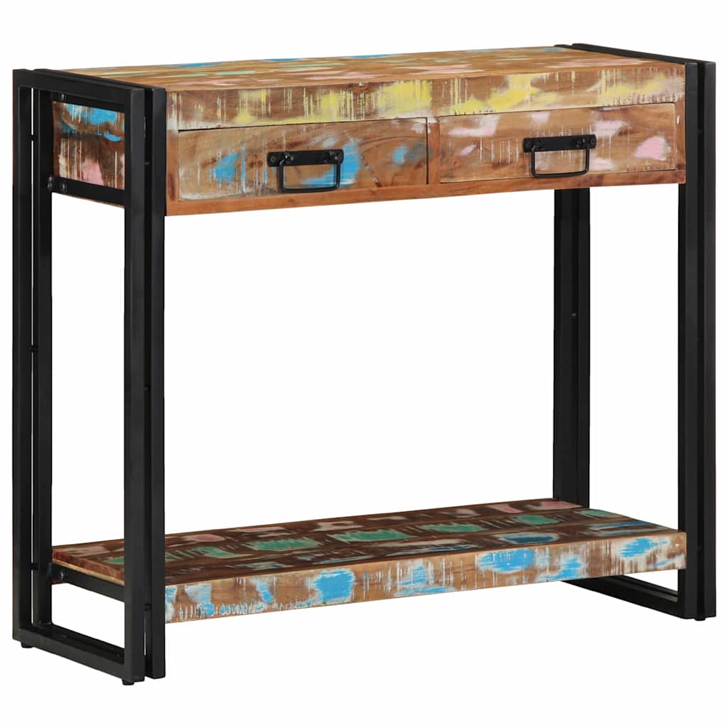vidaXL Konsola Wielokolorowe 90 x 33 x 75 cm Lite Drewno Recyklingowe