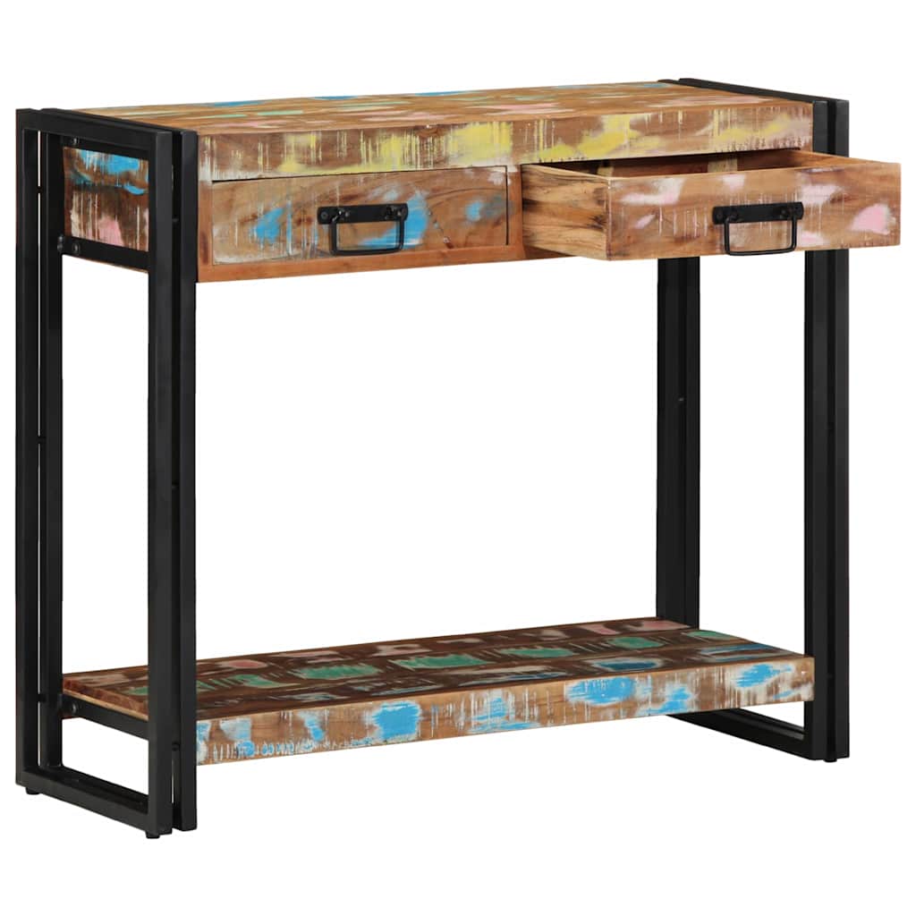vidaXL Konsola Wielokolorowe 90 x 33 x 75 cm Lite Drewno Recyklingowe