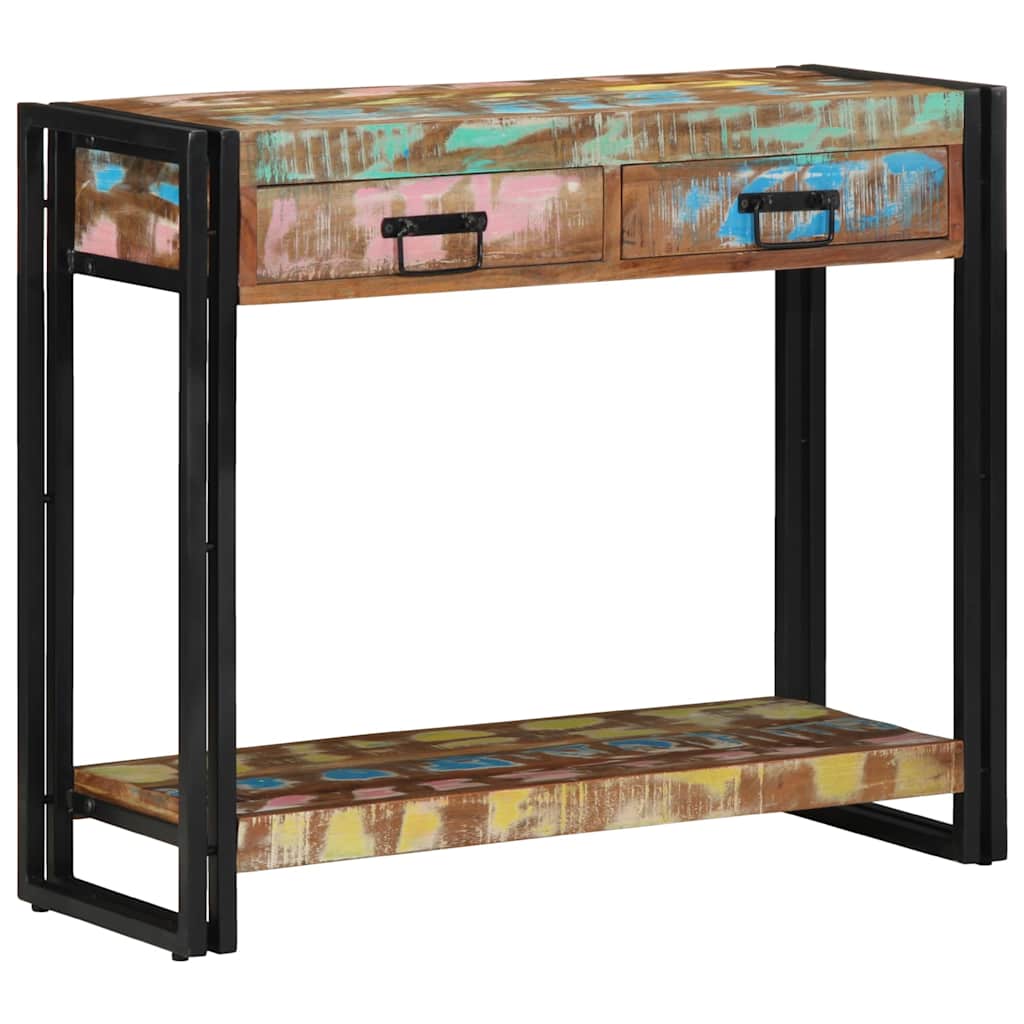 vidaXL Konsola Wielokolorowe 90 x 33 x 75 cm Lite Drewno Recyklingowe