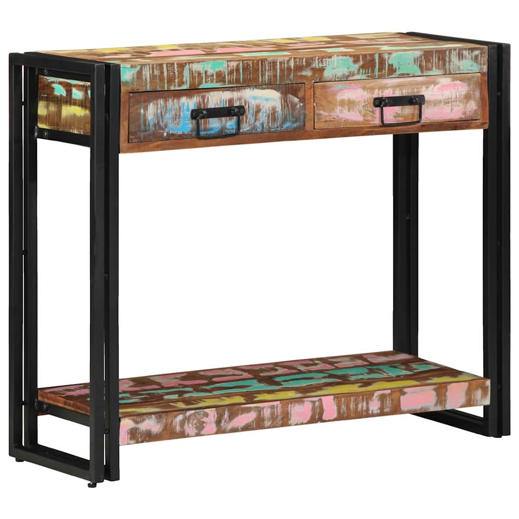 vidaXL Konsola Wielokolorowe 90 x 33 x 75 cm Lite Drewno Recyklingowe