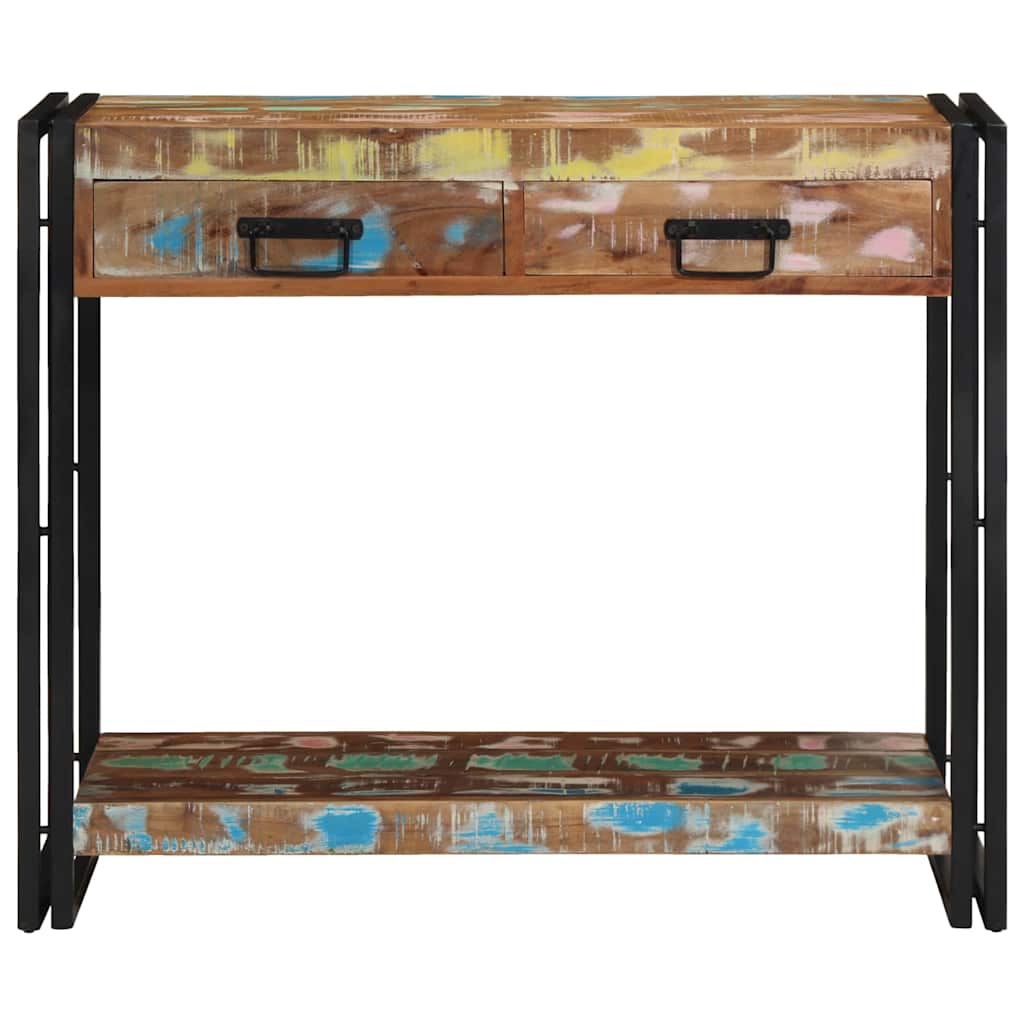 vidaXL Konsola Wielokolorowe 90 x 33 x 75 cm Lite Drewno Recyklingowe