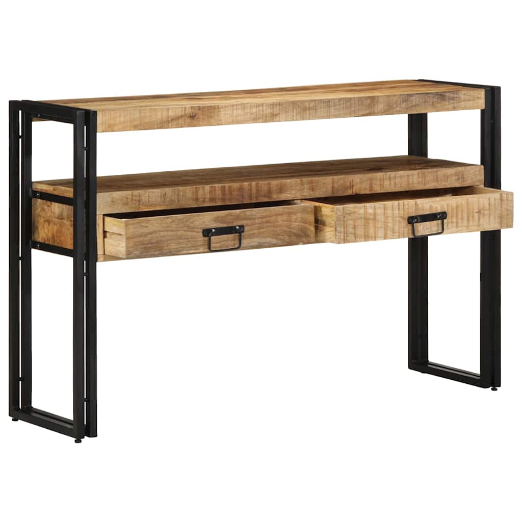 vidaXL Konsola z szufladą Brązowy 120 x 33 x 75 cm Drewno z mango
