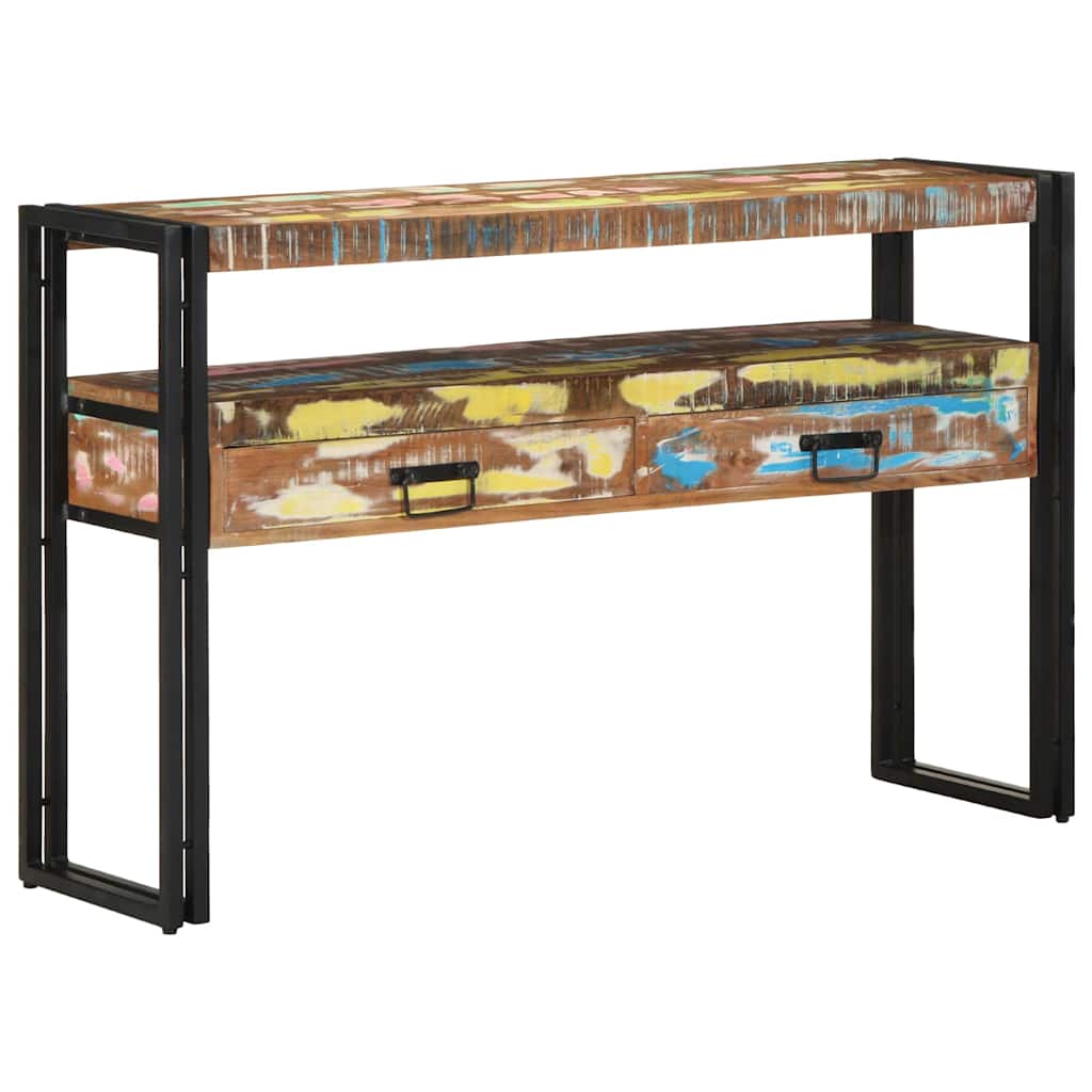 vidaXL Konsola Wielokolorowe 120 x 33 x 75 cm Lite Drewno Recyklingowe