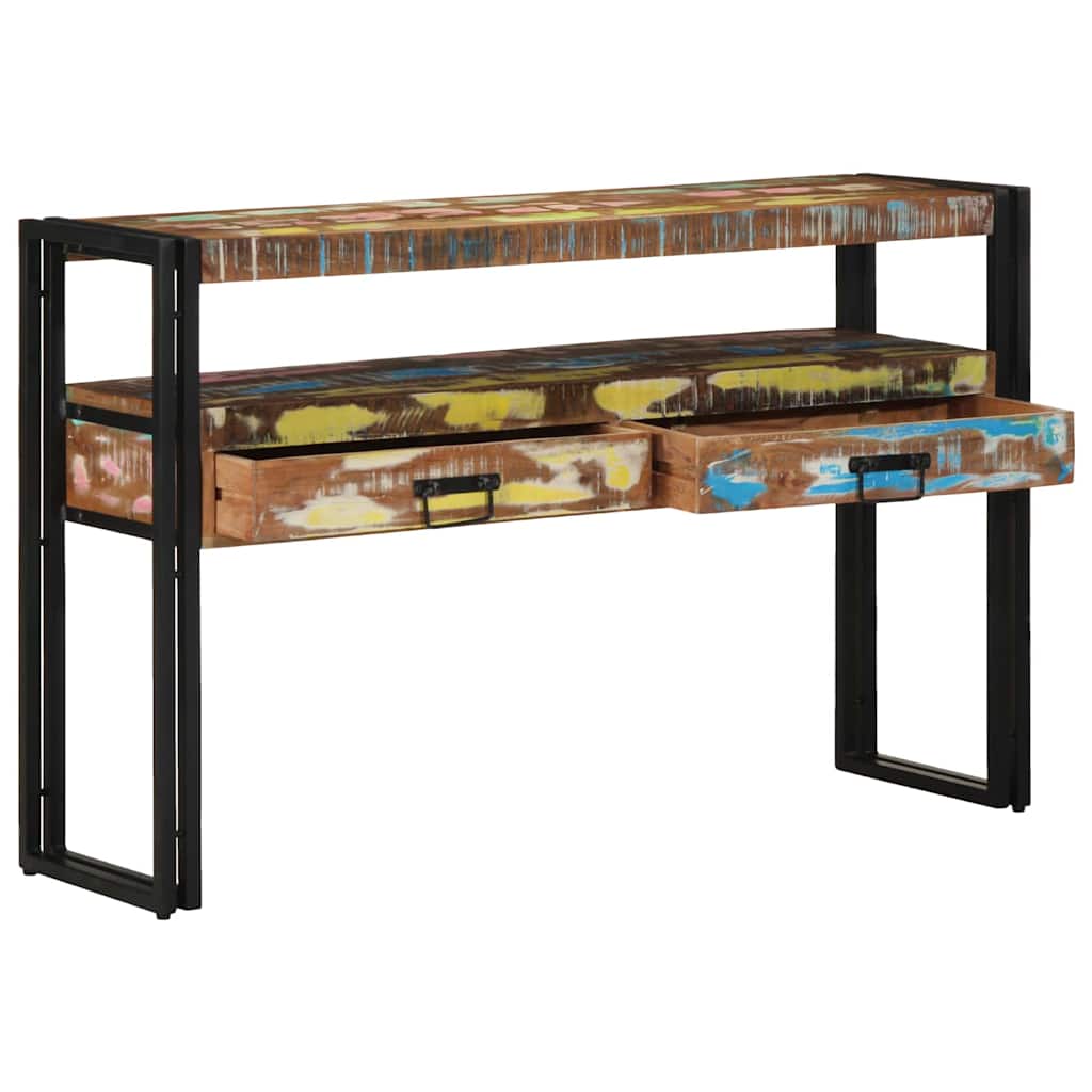 vidaXL Konsola Wielokolorowe 120 x 33 x 75 cm Lite Drewno Recyklingowe