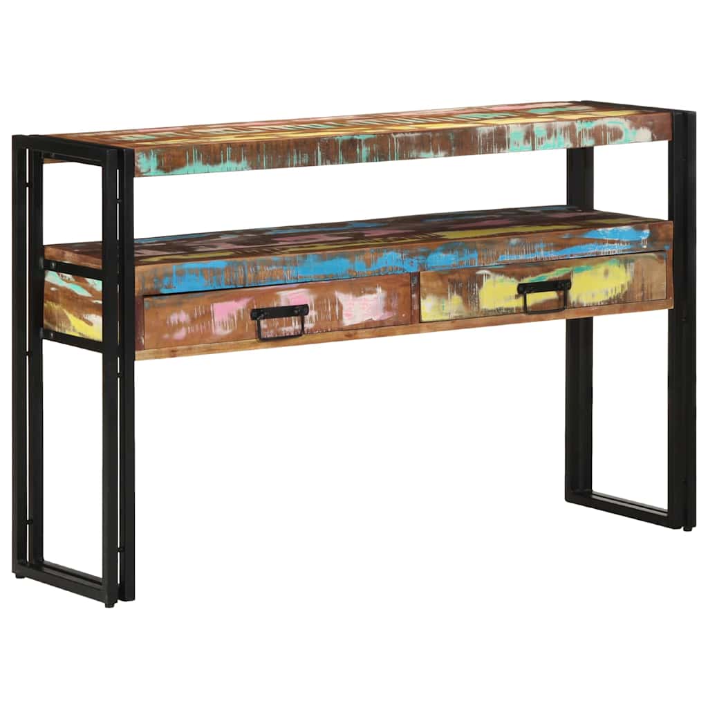 vidaXL Konsola Wielokolorowe 120 x 33 x 75 cm Lite Drewno Recyklingowe