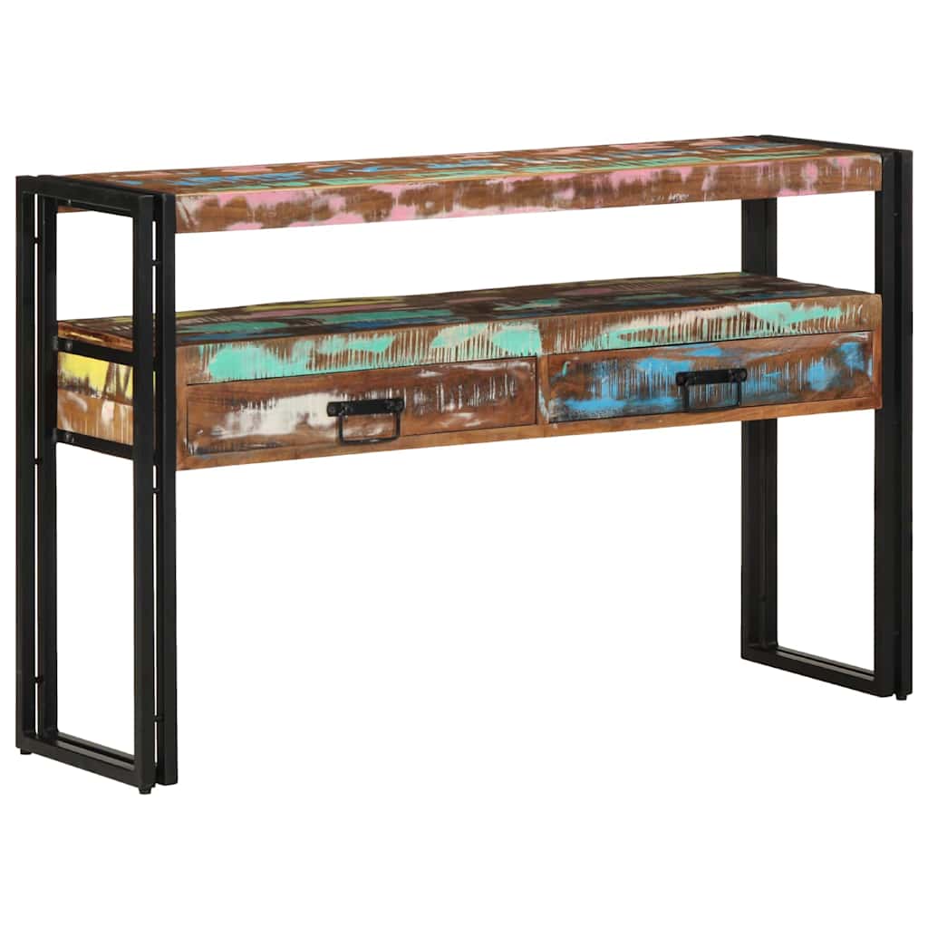 vidaXL Konsola Wielokolorowe 120 x 33 x 75 cm Lite Drewno Recyklingowe