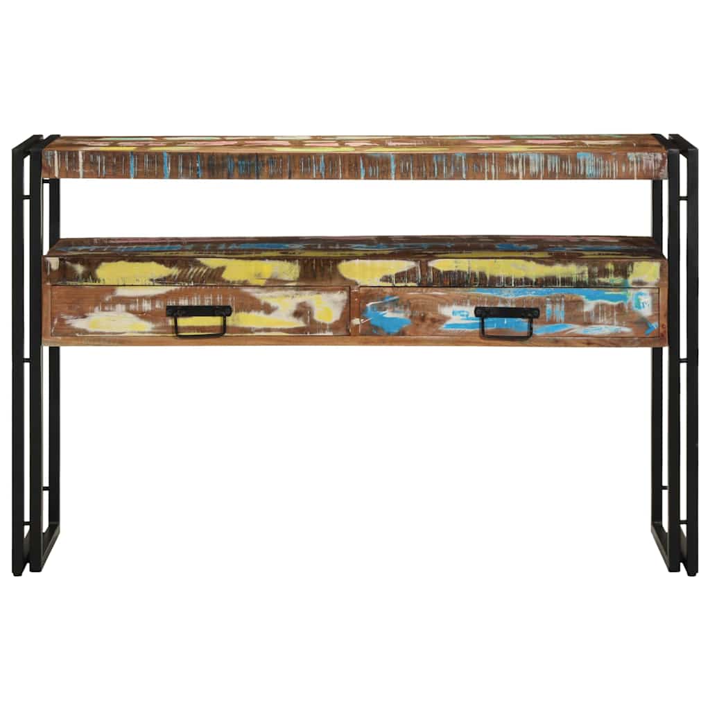 vidaXL Konsola Wielokolorowe 120 x 33 x 75 cm Lite Drewno Recyklingowe