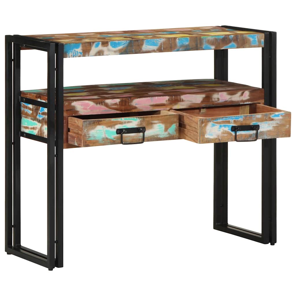 vidaXL Konsola Wielokolorowe 90 x 33 x 75 cm Lite Drewno Recyklingowe