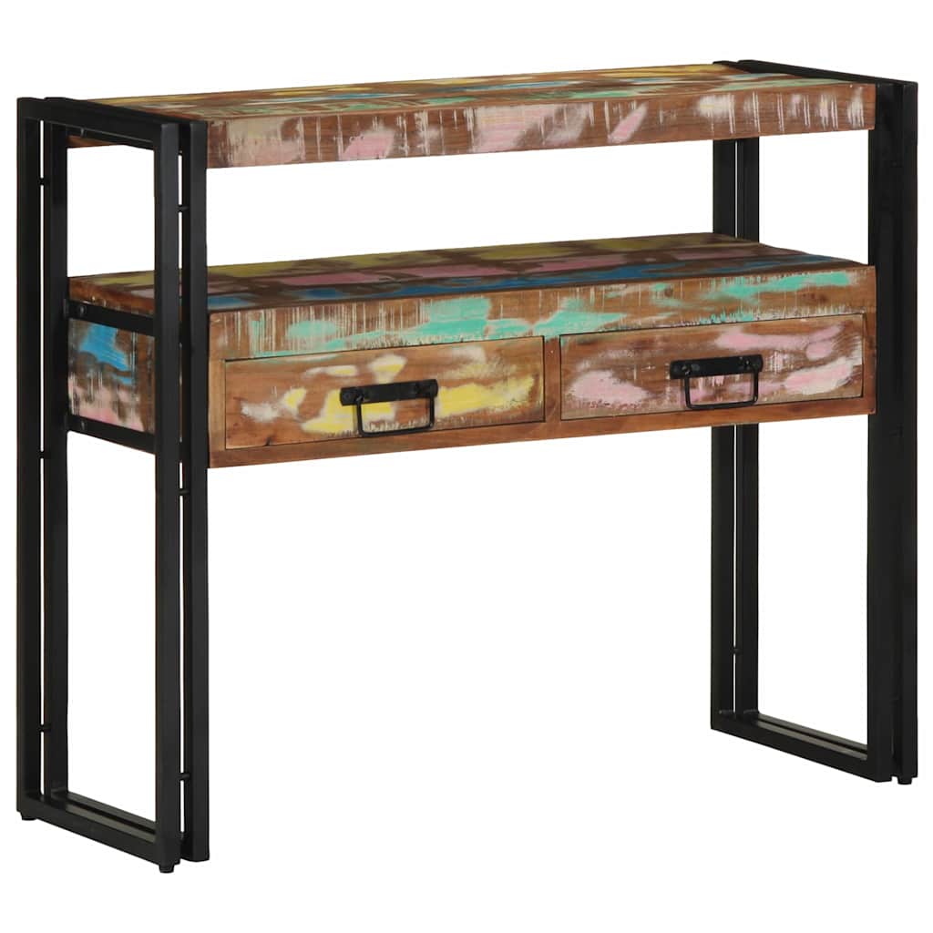 vidaXL Konsola Wielokolorowe 90 x 33 x 75 cm Lite Drewno Recyklingowe