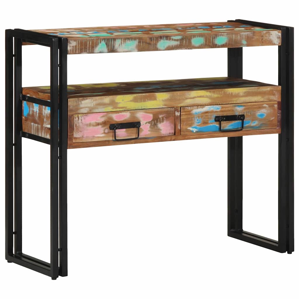 vidaXL Konsola Wielokolorowe 90 x 33 x 75 cm Lite Drewno Recyklingowe
