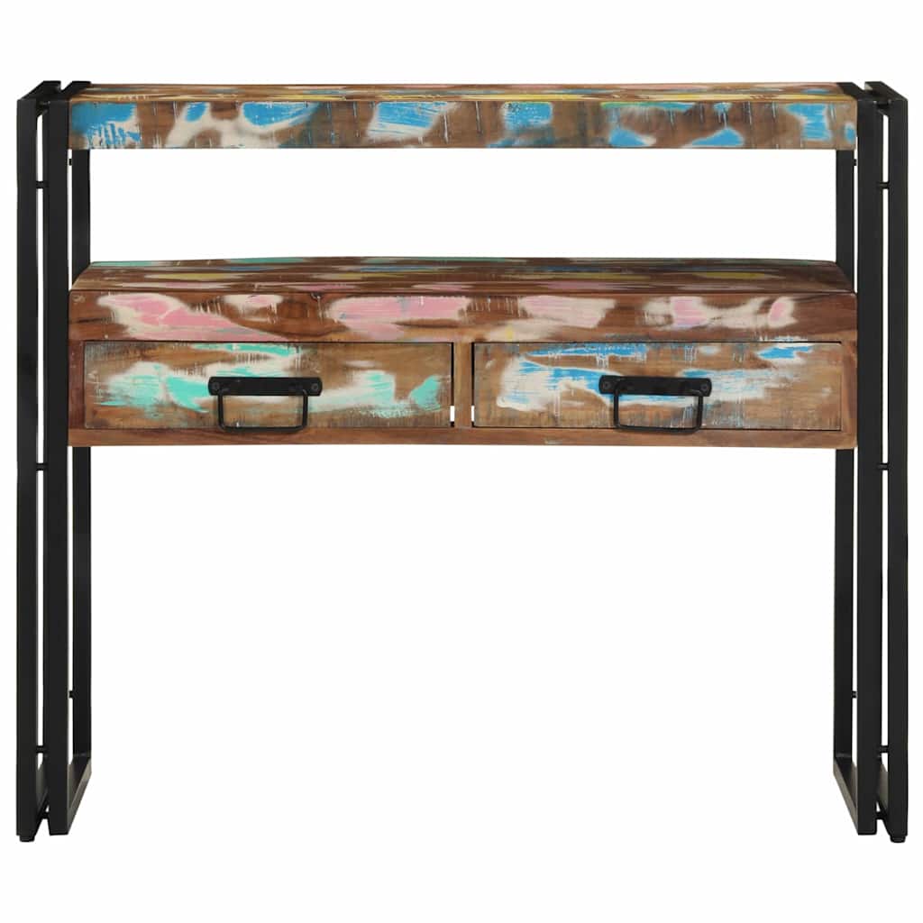 vidaXL Konsola Wielokolorowe 90 x 33 x 75 cm Lite Drewno Recyklingowe