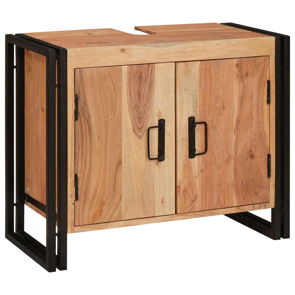 vidaXL Szafka umywalkowa Brązowy 71 x 33 x 58 cm Lite Drewno Akacji
