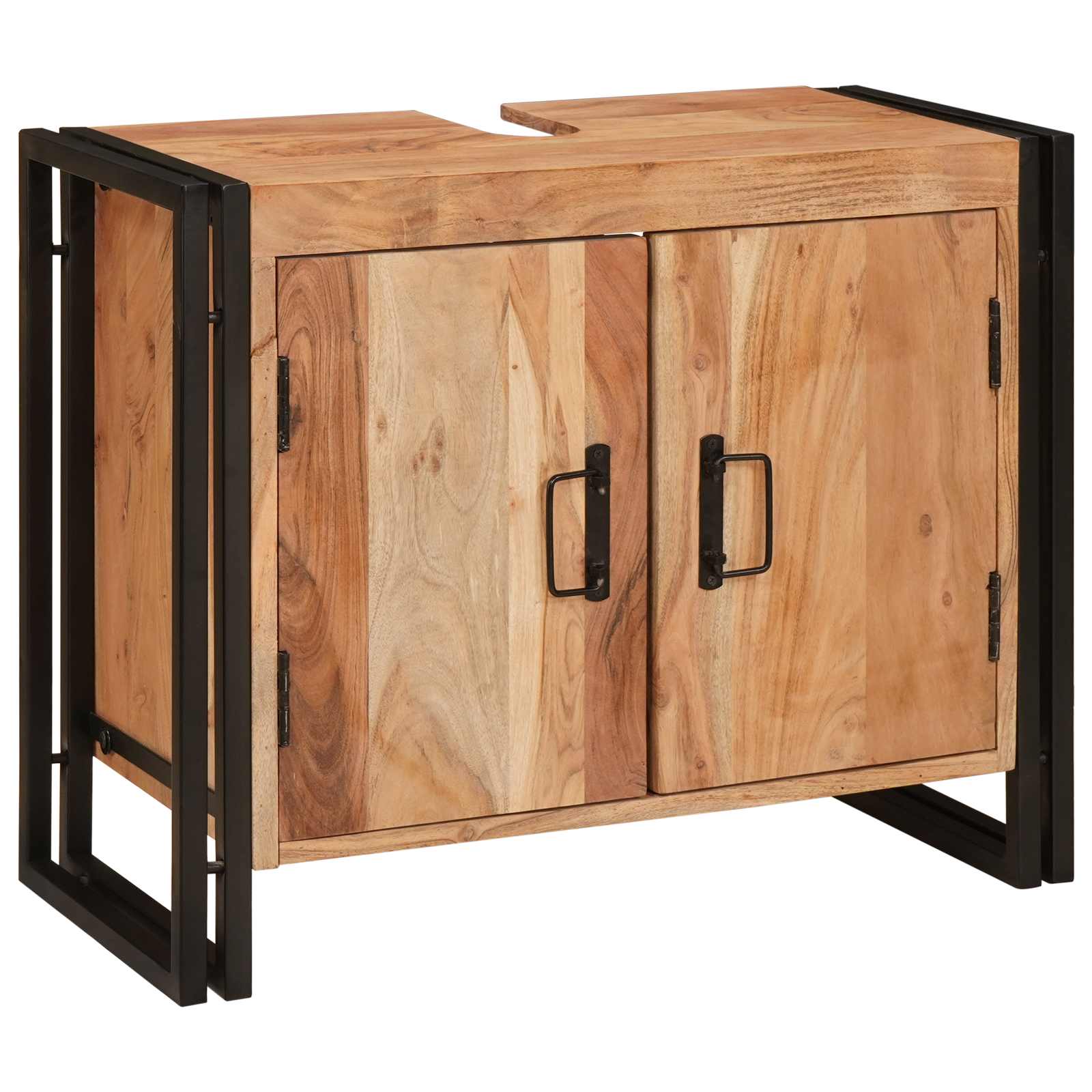 vidaXL Szafka umywalkowa Brązowy 71 x 33 x 58 cm Lite Drewno Akacji