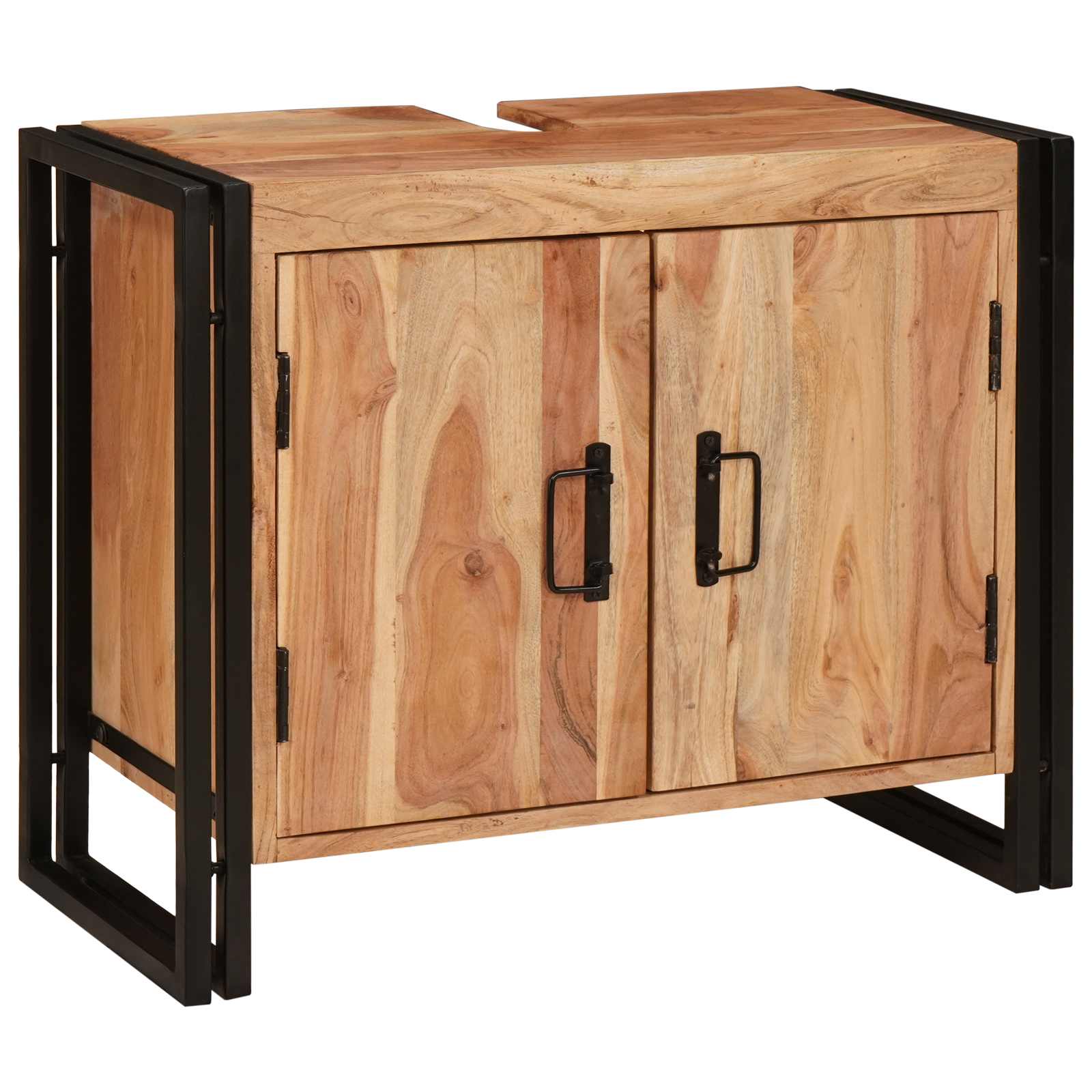 vidaXL Szafka umywalkowa Brązowy 71 x 33 x 58 cm Lite Drewno Akacji