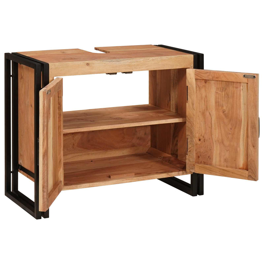 vidaXL Szafka umywalkowa Brązowy 71 x 33 x 58 cm Lite Drewno Akacji