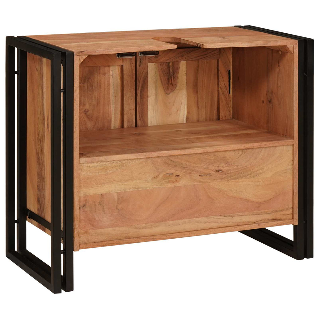 vidaXL Szafka umywalkowa Brązowy 71 x 33 x 58 cm Lite Drewno Akacji