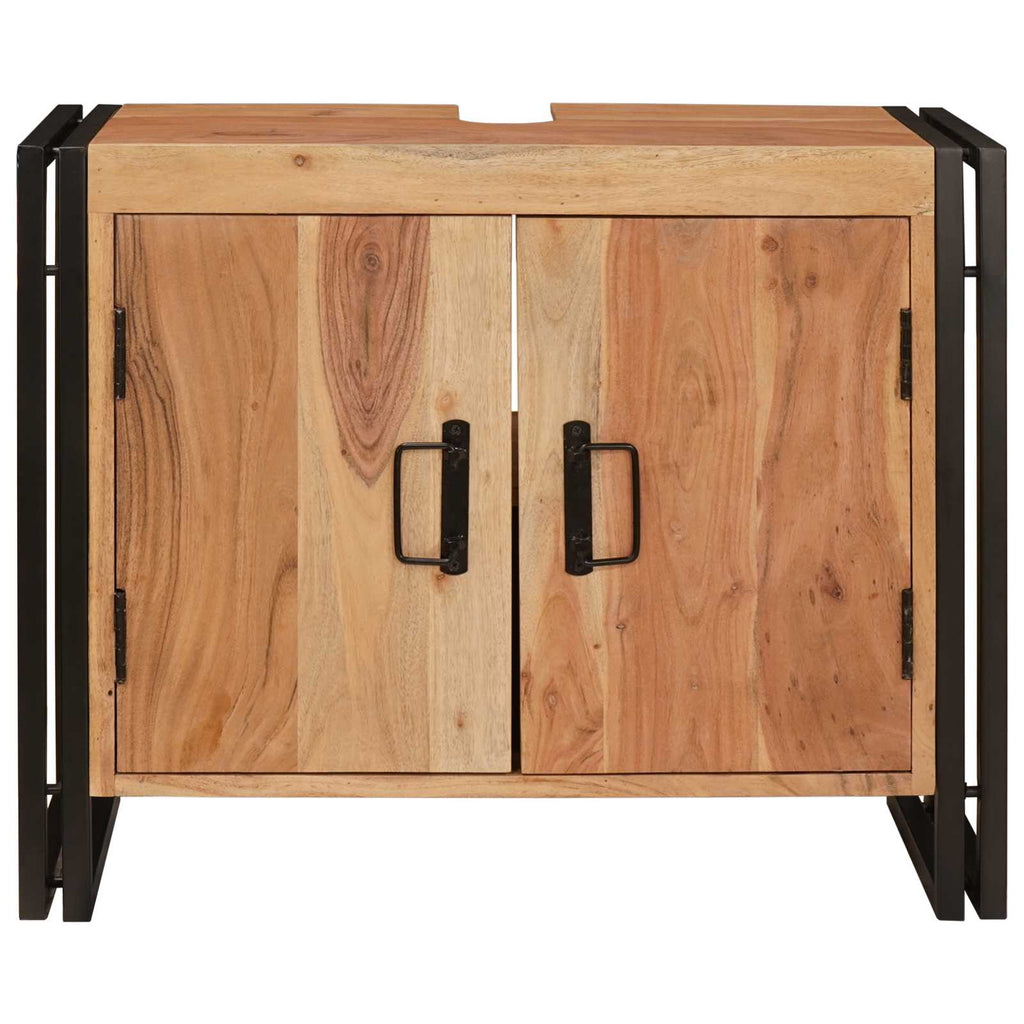 vidaXL Szafka umywalkowa Brązowy 71 x 33 x 58 cm Lite Drewno Akacji