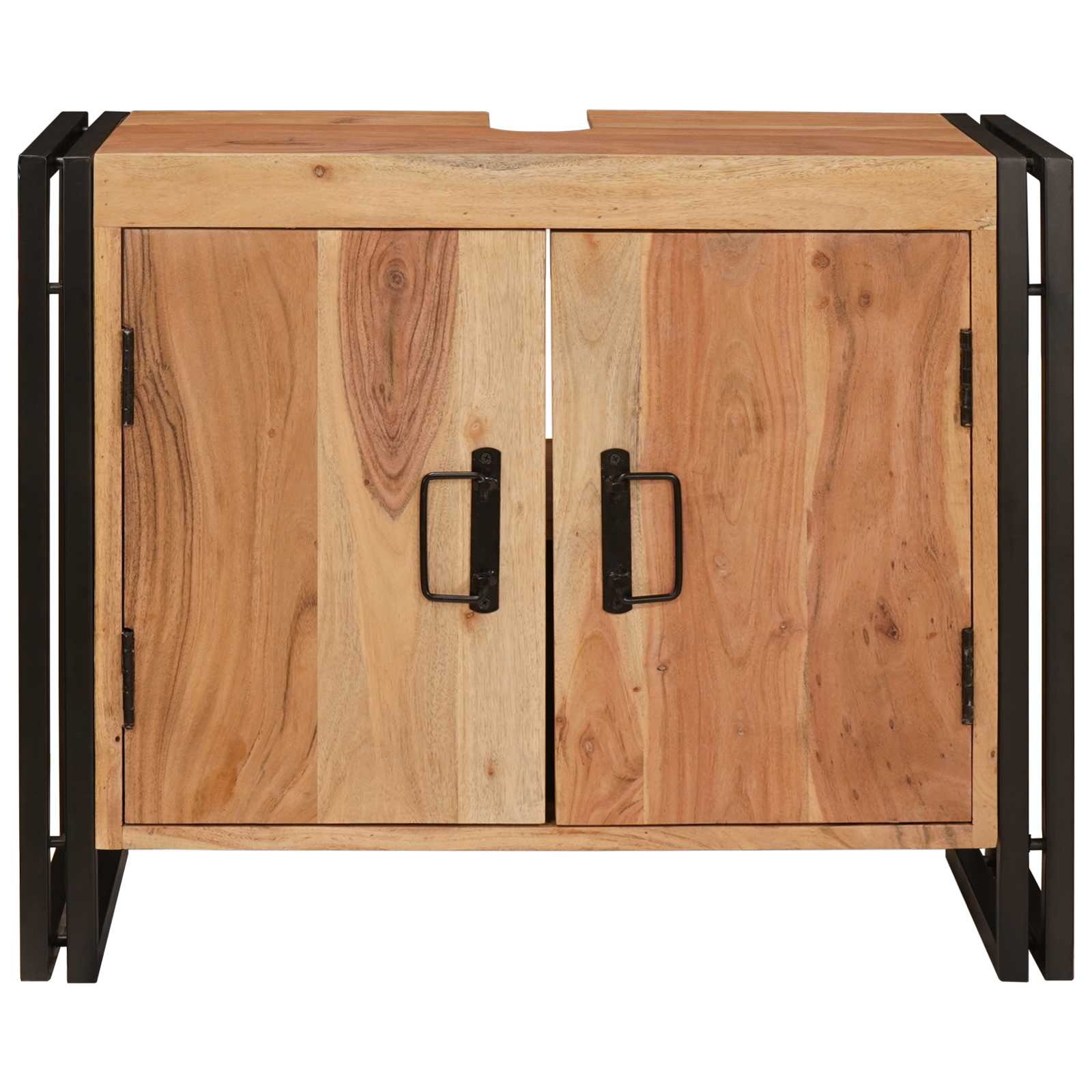 vidaXL Szafka umywalkowa Brązowy 71 x 33 x 58 cm Lite Drewno Akacji