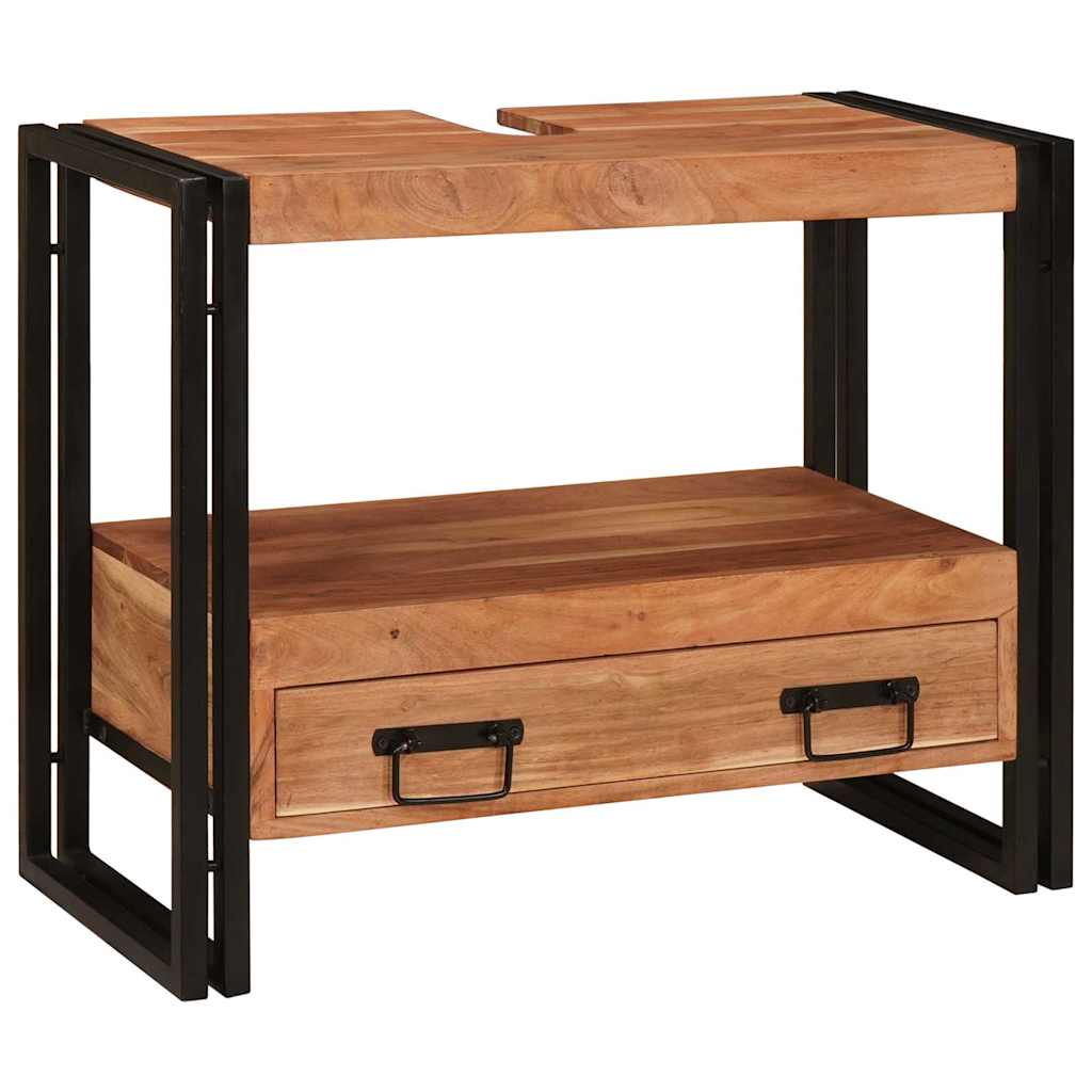 vidaXL Szafka toaletki Brązowy 71 x 33 x 58 cm Lite Drewno Akacji