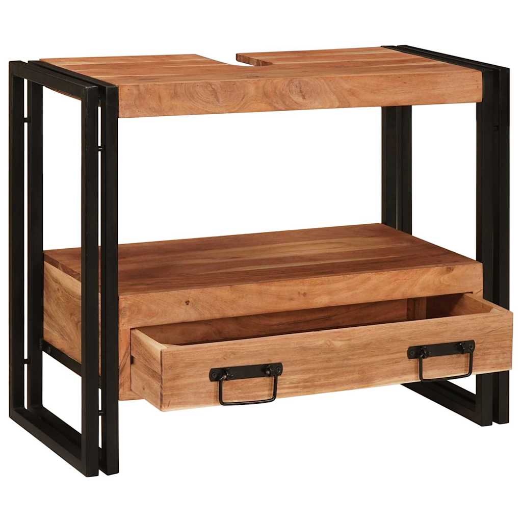 vidaXL Szafka toaletki Brązowy 71 x 33 x 58 cm Lite Drewno Akacji