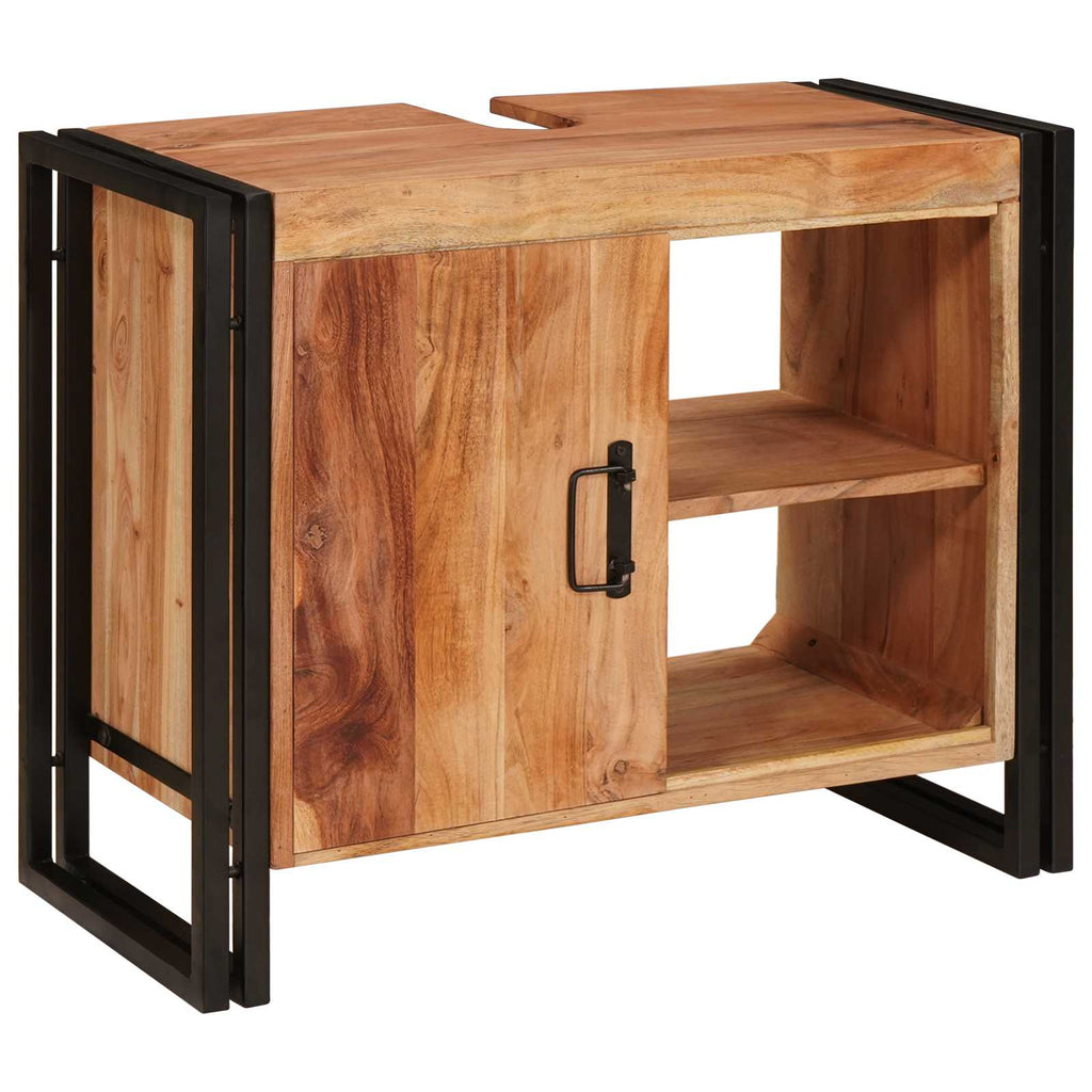 vidaXL Szafka umywalkowa Brązowy 71 x 33 x 58 cm Lite Drewno Akacji