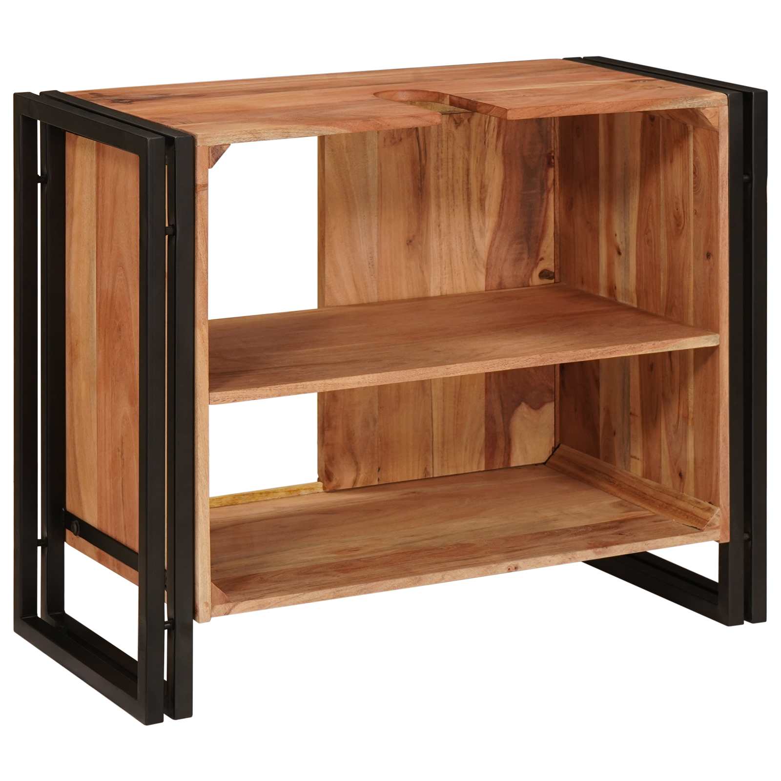 vidaXL Szafka umywalkowa Brązowy 71 x 33 x 58 cm Lite Drewno Akacji