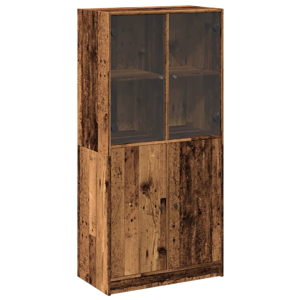 vidaXL Szafka z drzwiczkami, stare drewno, 68x37x142 cm