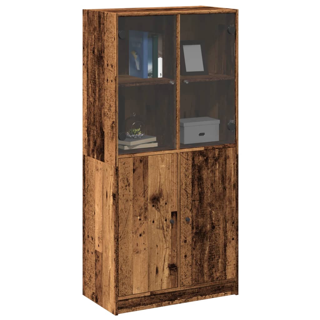 vidaXL Szafka z drzwiczkami, stare drewno, 68x37x142 cm
