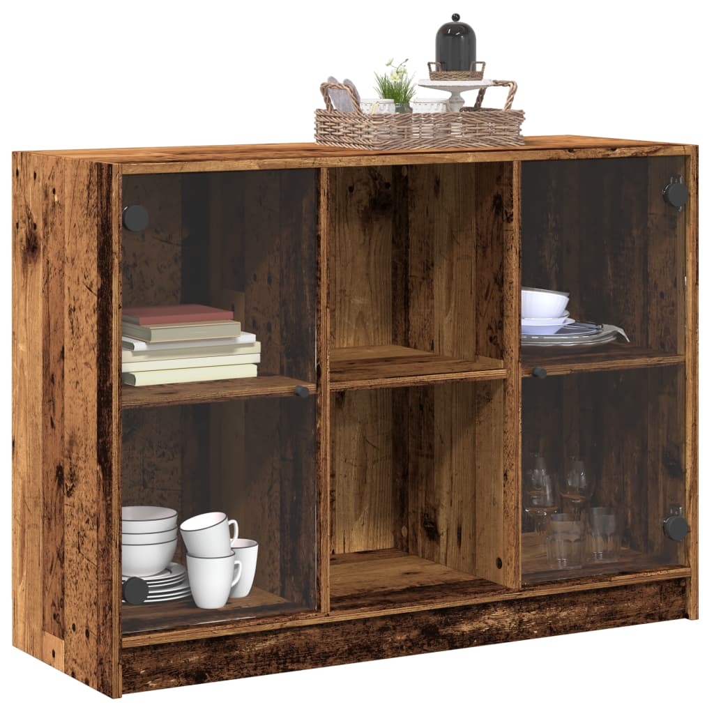 vidaXL Szafka, stare drewno, 102x37x75,5 cm, materiał drewnopochodny