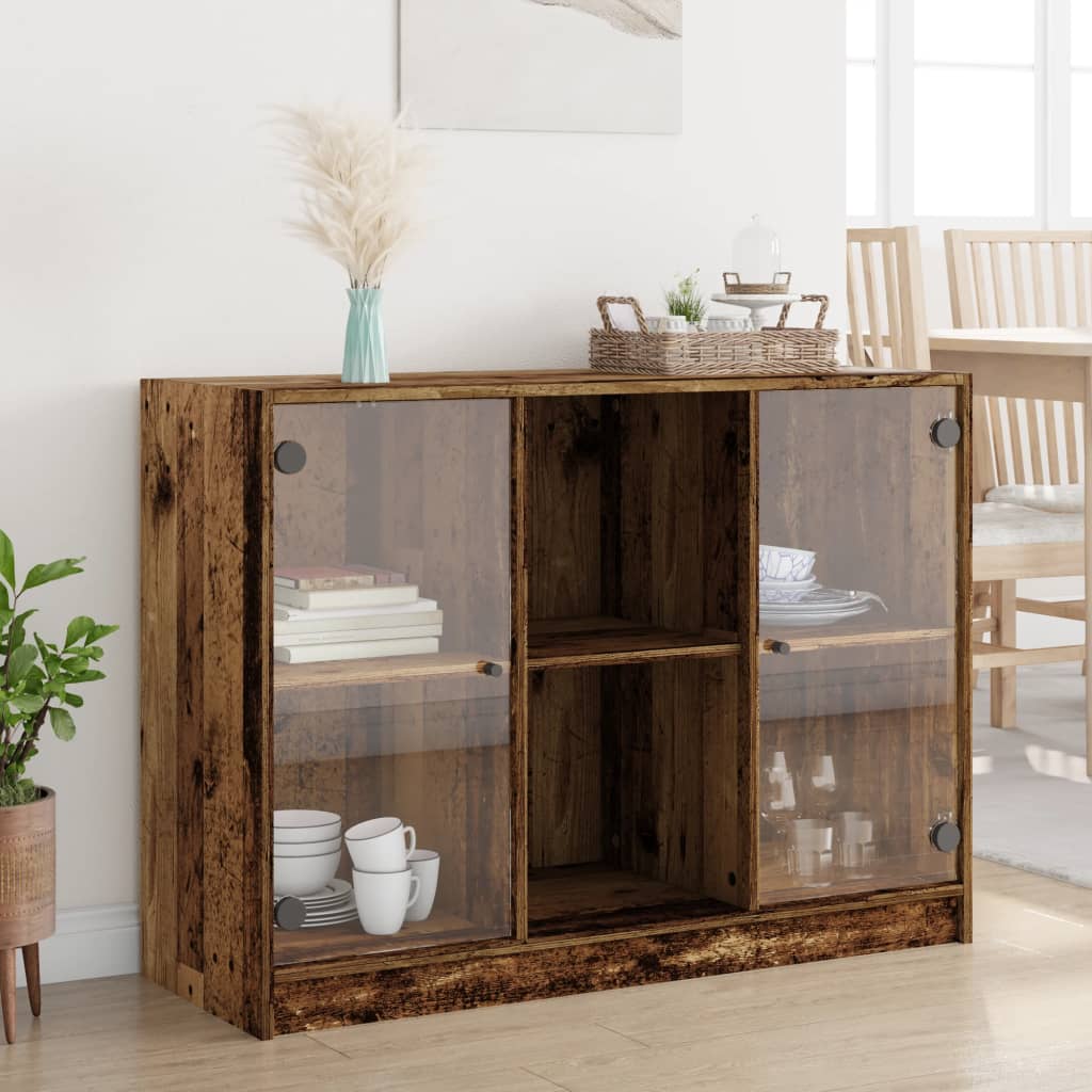 vidaXL Szafka, stare drewno, 102x37x75,5 cm, materiał drewnopochodny