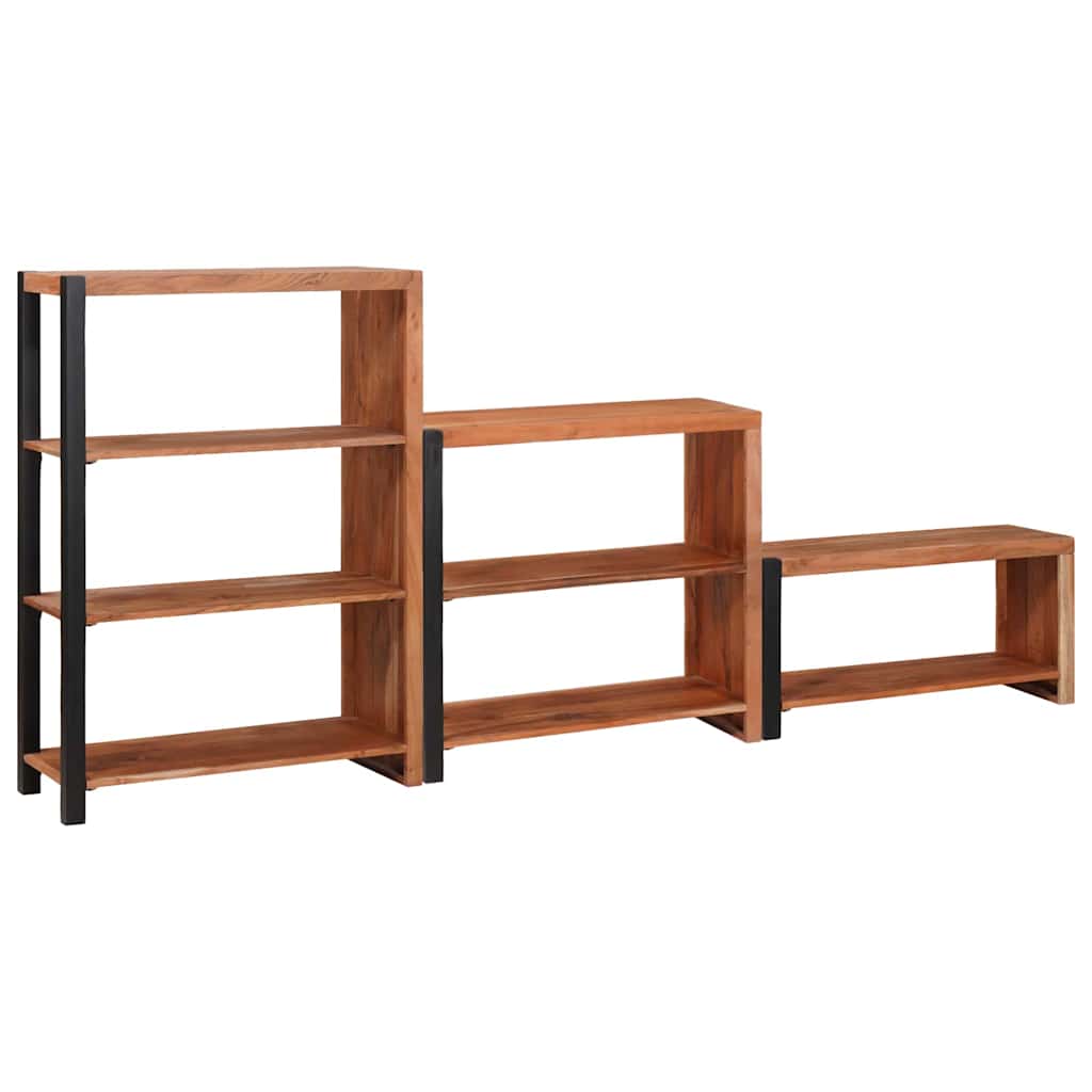 vidaXL Półka na książki 3 pcs Brązowy 80 x 30 x 110 cm