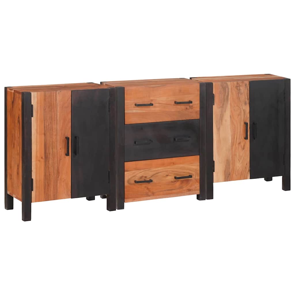 vidaXL Bufet 3 pcs Brązowy 55 x 30 x 75 cm Lite Drewno Akacji