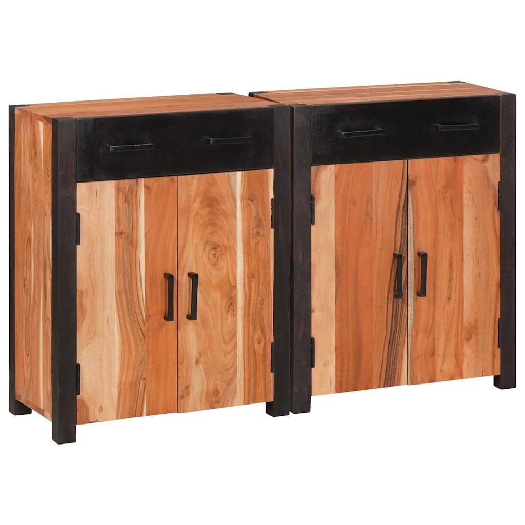 vidaXL Bufet 2 pcs Brązowy 110 x 30 x 75 cm Lite Drewno Akacji