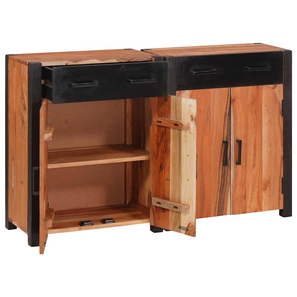 vidaXL Bufet 2 pcs Brązowy 110 x 30 x 75 cm Lite Drewno Akacji