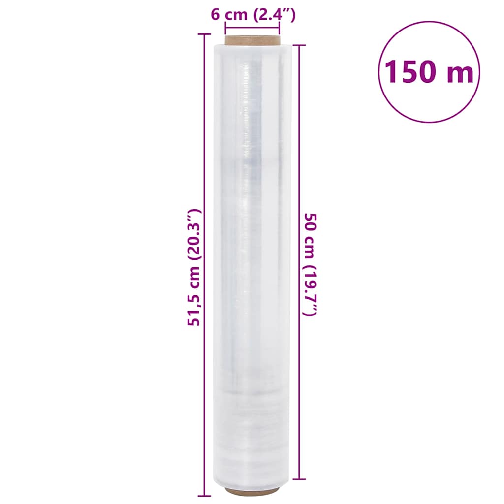 vidaXL Folia stretch 6 szt. Przezroczysta 30 μm 50 cm x 150 m