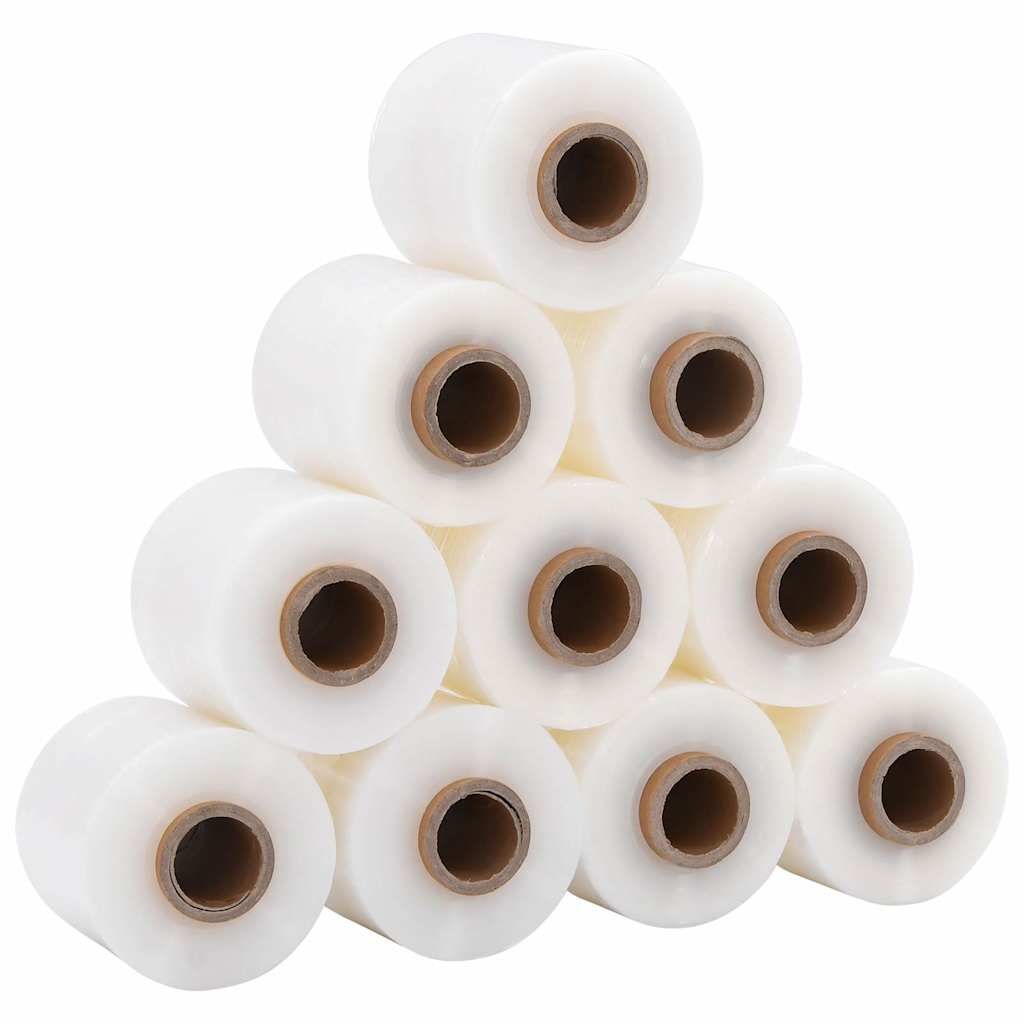 vidaXL Folia stretch z uchwytem 10 szt. Przezroczysta 23 µm