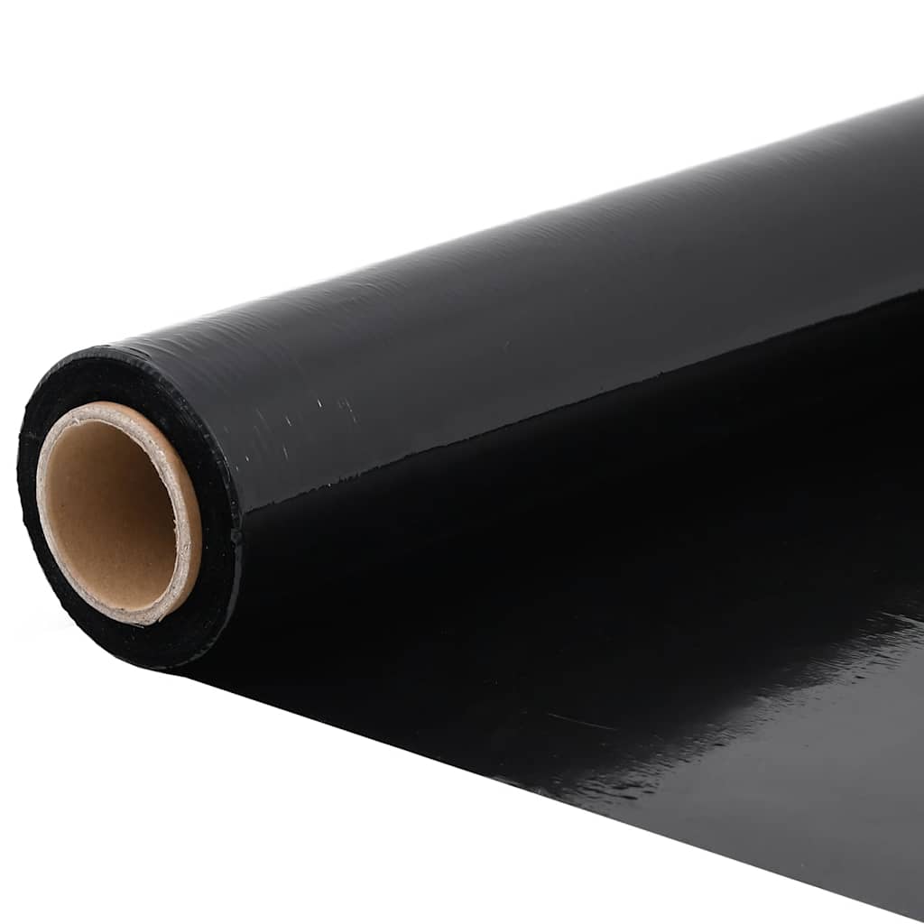 vidaXL Folia stretch 6 szt. Czarna 30 μm 50 cm x 150 m